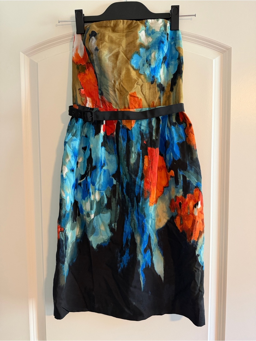 Anthropologie Moulinette Soeurs Splashed Palette Strapless Watercolor Dress 0